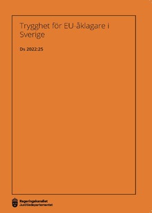 Omslaget till Trygghet för EU-åklagare i Sverige